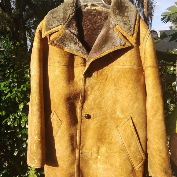 '70s vintage sheared merino lamb suede Yellowstone jacket Large